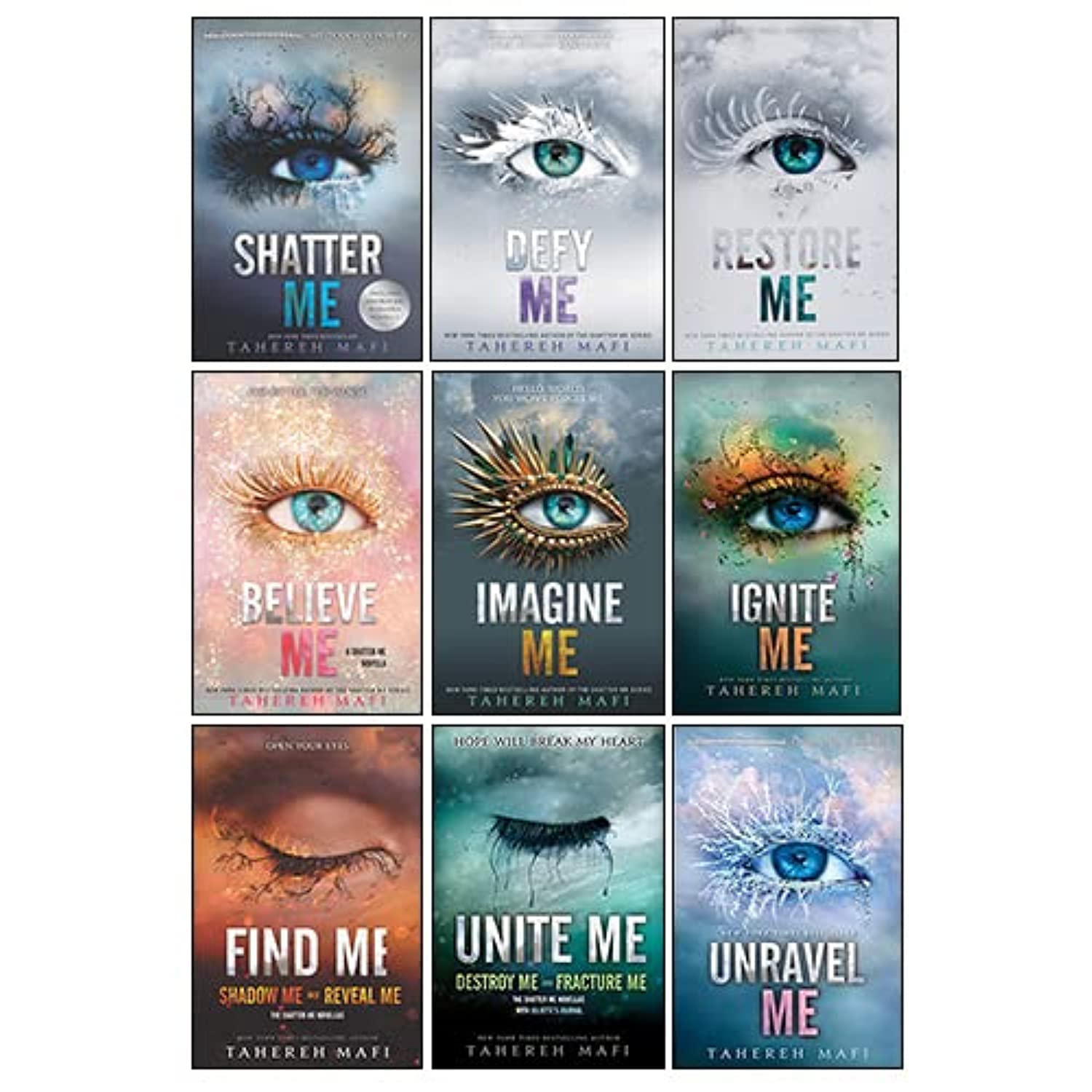 Shatter Me Series Collection 9 Bücherset von Tahereh Mafi (Unite Me, Believe Me, Imagine Me, Find Me, Unravel Me, Unravel Me, Defy Me, Restore Me, Ignite Me) Fiction