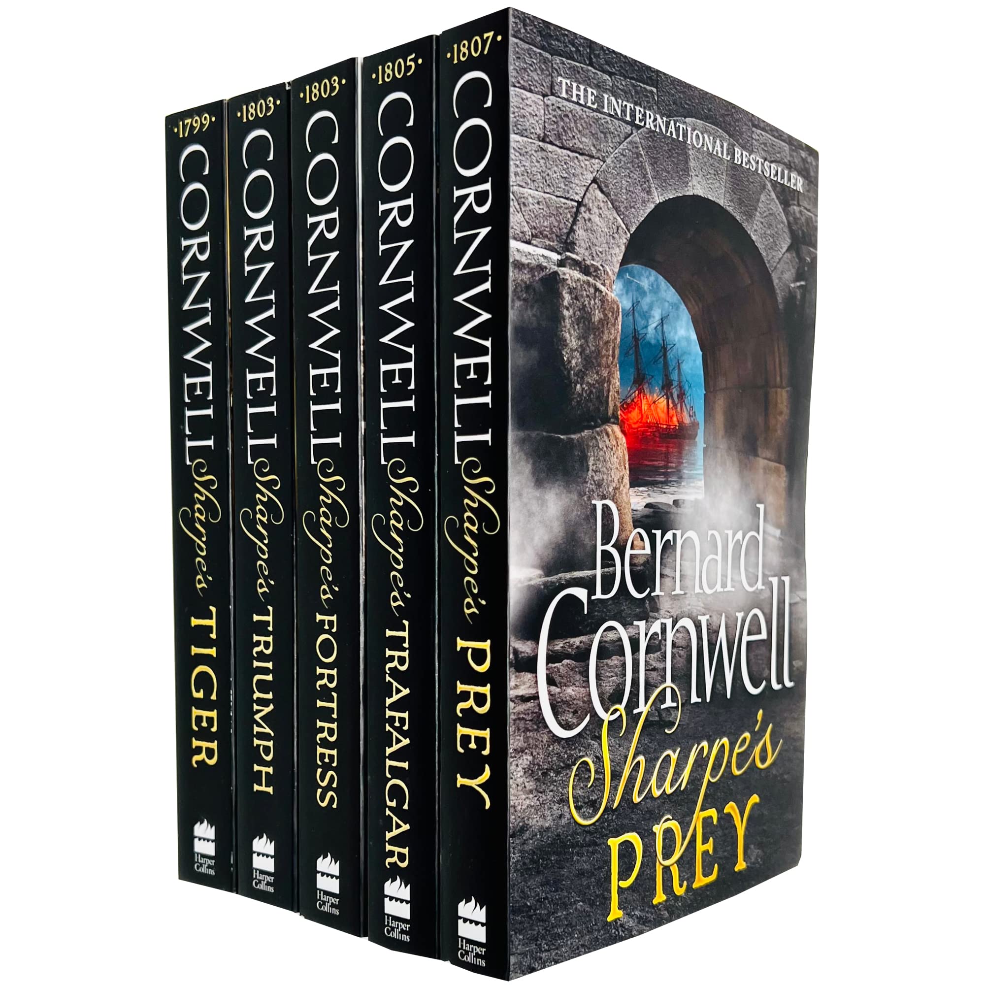 Sharpe Series Books 1 - 5 Collection Box Set by Bernard Cornwell (Sharpe's Tiger 1799, Triumph 1803, Fortress 1803, Trafalgar 1805 & Prey 1807) Books