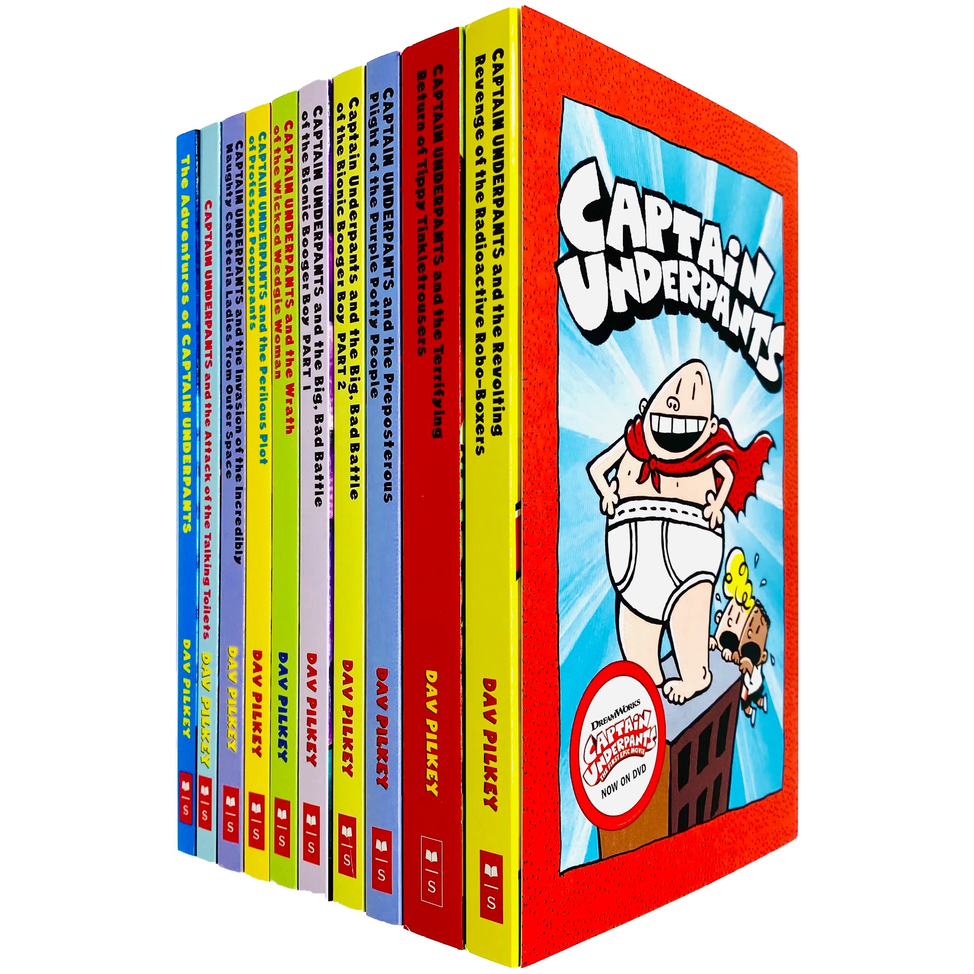 Captain Underpants Series 10 Books Collection Set by Dav Pilkey Books