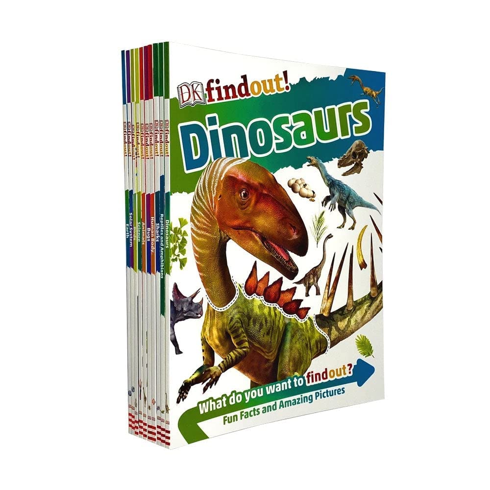 DK Find out Collection 10 Book Set Childrens Pack Dinosaurs, Bugs, Sharks Books