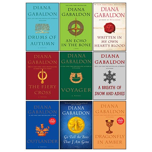 Outlander Series 9 Books Collection Set By Diana Gabaldon (Outlander, Written in My Own Heart's Blood, An Echo in the Bone, A Breath of Snow and Ashes, The Fiery Cross, Drums of Autumn, Voyager, Dragonfly in Amber, Go Tell the Bees That I Am Gone) Fiction Books