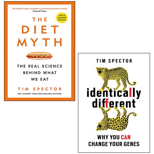 Professor Tim Spector Collection 2 Books Set (The Diet Myth & Identically Different) Cooking & Enjoying
