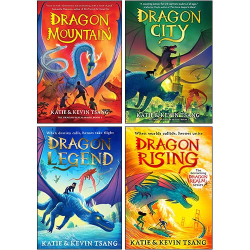 Dragon Realm Series Volume (1-4) Collection 4 Books Set By Katie Tsang & Kevin Tsang (Dragon Mountain, Dragon Legend, Dragon City & Dragon Rising) Non-fiction