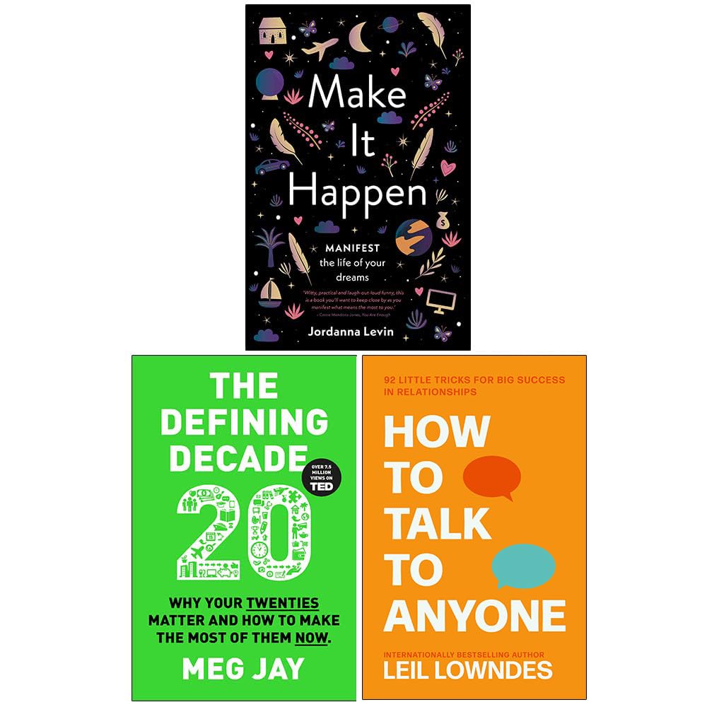 Make It Happen, The Defining Decade, How to Talk to Anyone 3 Books Collection Set Business & Technology