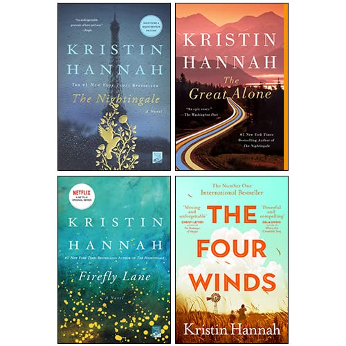 Kristin Hannah 4 Books Collection Set(The Four Winds, The Nightingale, The Great Alone, Firefly Lane) Historical Fiction