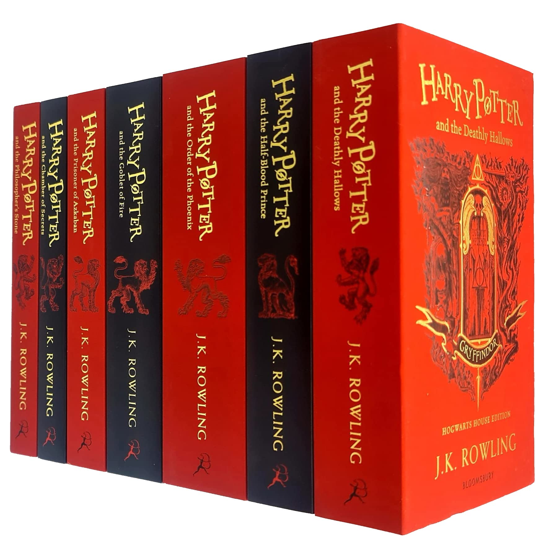 Harry Potter Gryffondor Edition Series Collection 7 livres par JK Rowling (Pierre philosophale, Chambre des secrets, Prisonnier d'Azkaban, Coupe de feu, Ordre du Phénix et plus) Fantasy & Sci-Fi