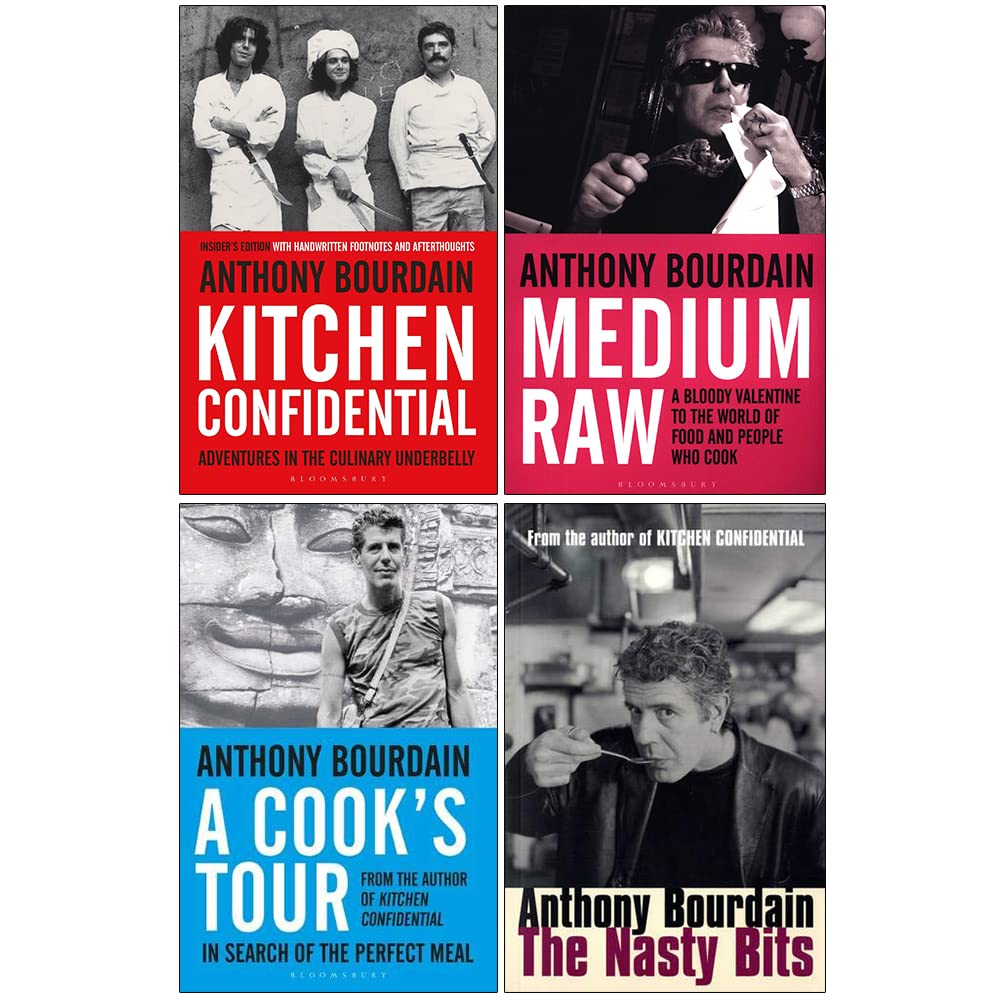 Anthony Bourdain Collection 4 Books Set (Kitchen Confidential, Medium Raw, A Cook's Tour, The Nasty Bits) Leisure, Home & Garden