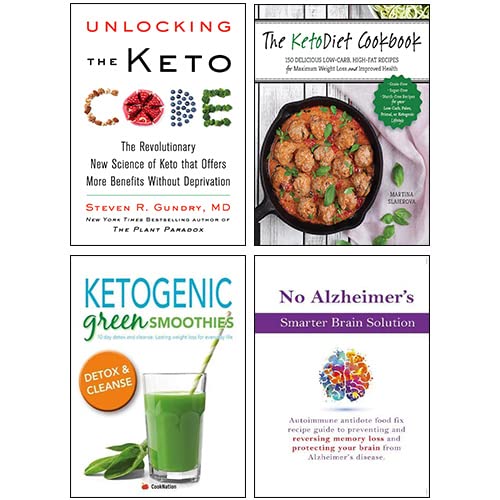 The KetoDiet Cookbook, Ketogenic Green Smoothies, No Alzheimer's Smarter Brain Keto Solution, Unlocking the Keto Code 4 Books Collection Set - Martina Slajerova Cooking & Enjoying