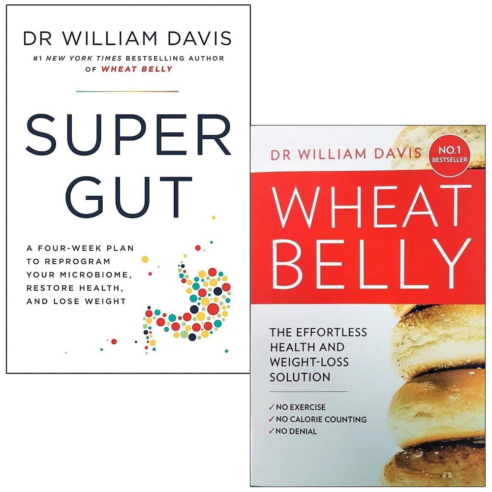William Davis 2 Books Collection Set (Super Gut And Wheat Belly) Health, Nutrition & Fitness