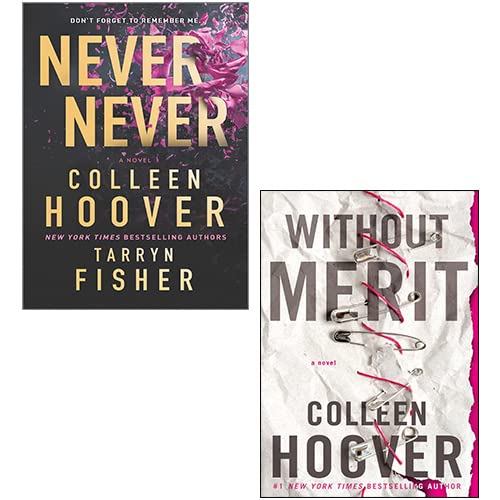 Colleen Hoover 2 Books Collection Set (Never Never, Without Merit) Contemporary Romance