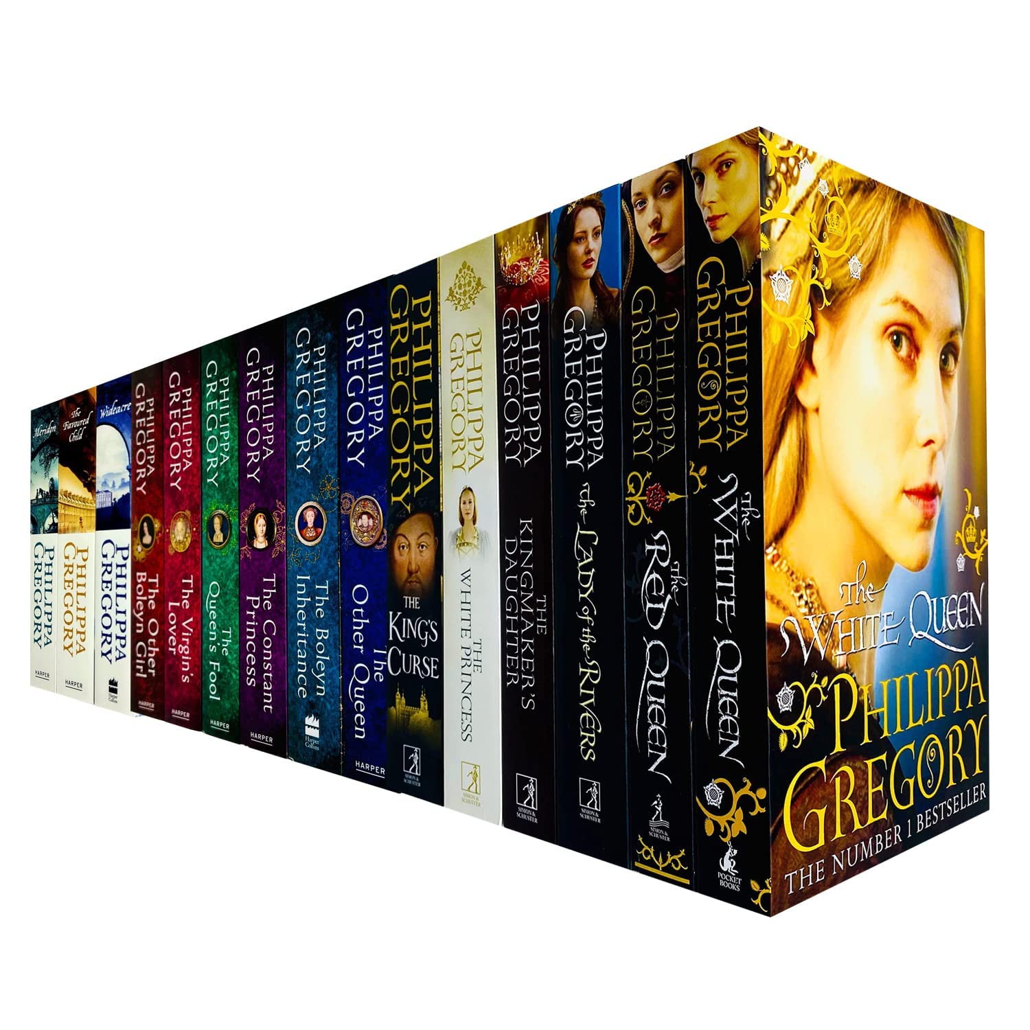 Philippa Gregory Cousins War, Tudor Court & Wildacre Trilogy 15 Books Collection Set (White Queen, Red Queen, Lady of the Rivers, Kingmaker's Daughter, The Virgins Lover, Wideacre, Meridon & More) Historical Fiction