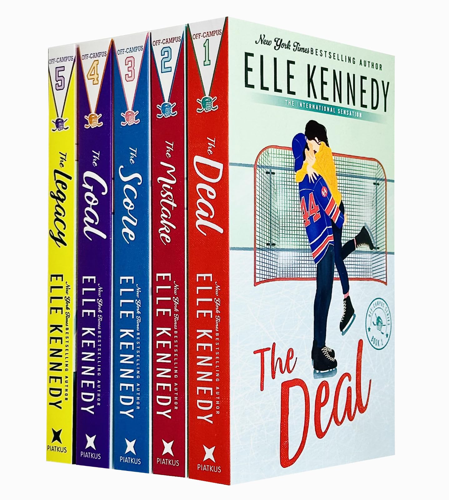 Off-Campus Series 5 Books Collection Set By Elle Kennedy (The Deal, Mistake, Score, Goal, Legacy) Contemporary Romance