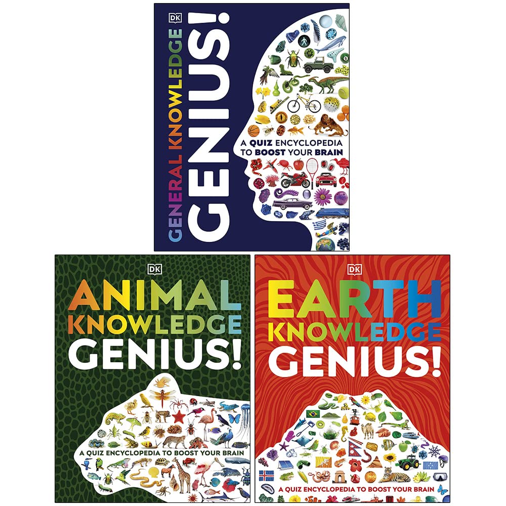A Quiz Encyclopedia to Boost Your Brain Genius Knowledge 3 Books Collection Set (General Knowledge Genius!, Animal Knowledge Genius! & Earth Knowledge Genius!) Natural Sciences