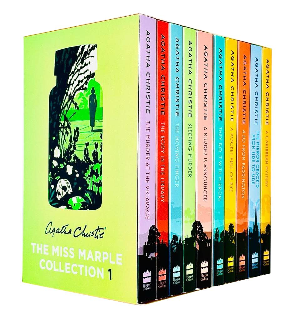 Miss Marple Mysteries Series Books 1-10 Collection Set By Agatha Christie (The Murder at the Vicarage, The Body in the Library, The Moving Finger, Sleeping Murder, A Pocket Full of Rye & More) Detective & CSI