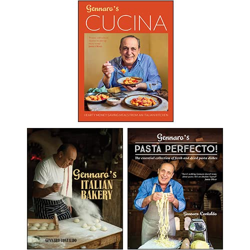 Gennaro Contaldo 3 Books Collection Set (Gennaro's Cucina, Gennaro's Italian Bakery, Gennaro’s Pasta Perfecto) Cooking & Enjoying