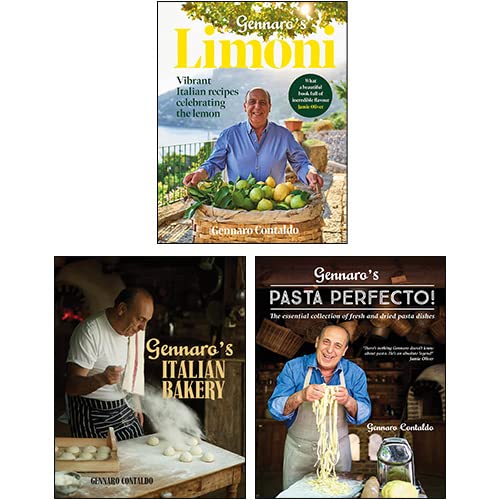 Gennaro Contaldo 3 Books Collection Set (Gennaro's Limoni, Gennaro's Italian Bakery, Gennaro’s Pasta Perfecto) Cooking & Enjoying