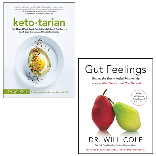Ketotarian, Gut Feelings 2 Books Collection Set By Dr Will Cole Cooking & Enjoying