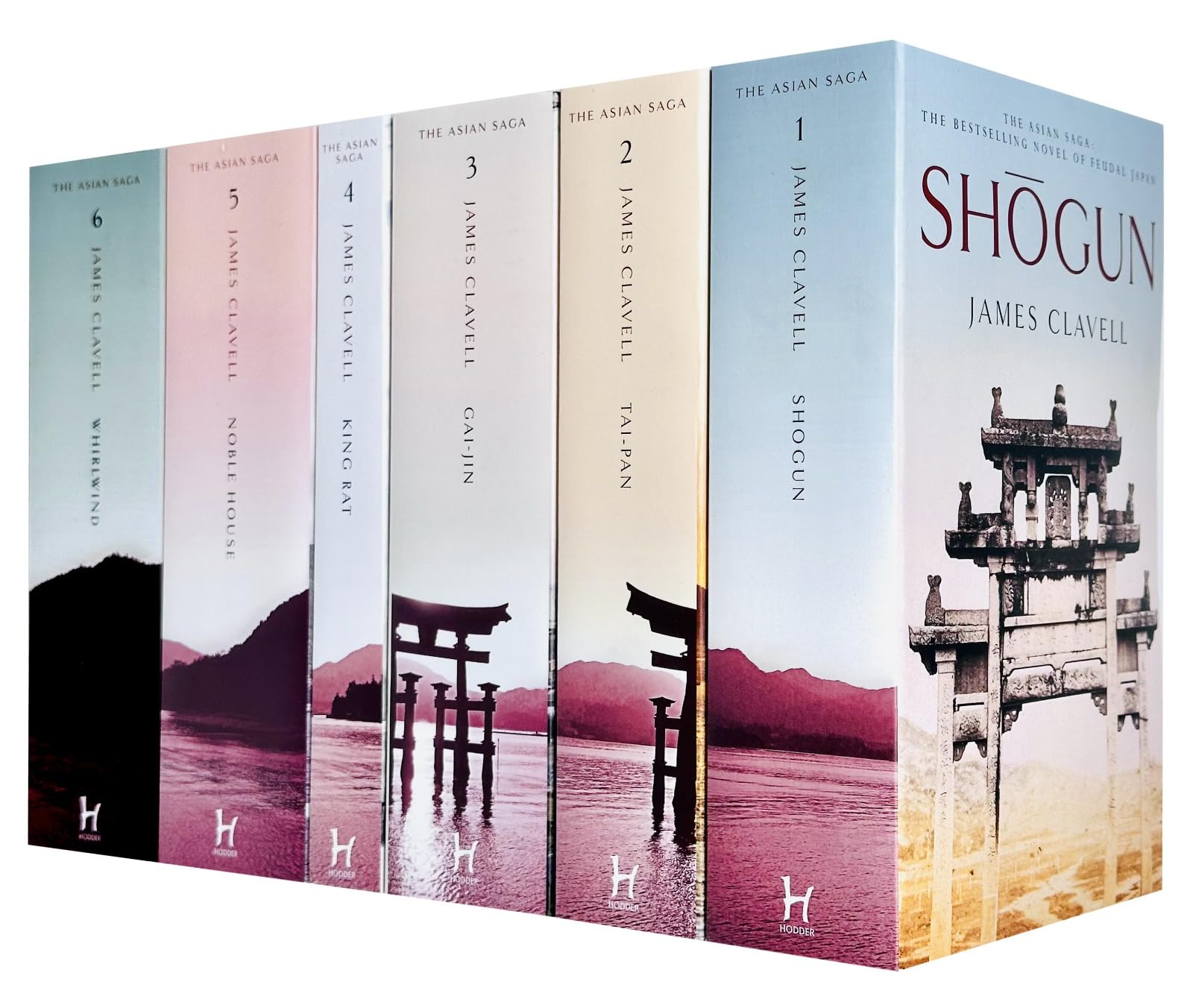 The Novels of Asian Saga Series 6 Books Collection Set By James Clavell(Shogun, Tai-Pan, Gai-Jin, King Rat, Noble House & Whirlwind) Classics