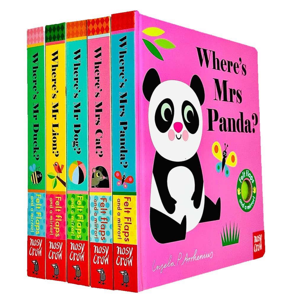 Felt Flaps and a Mirror Where's Series 5 Books Collection Set by Ingela P Arrhenius(Where's Mrs Panda? , Where's Mrs Cat?, Where's Mr Dog, Where's Mr Lion? & Where's Mr Duck?) Tiptoi & Games