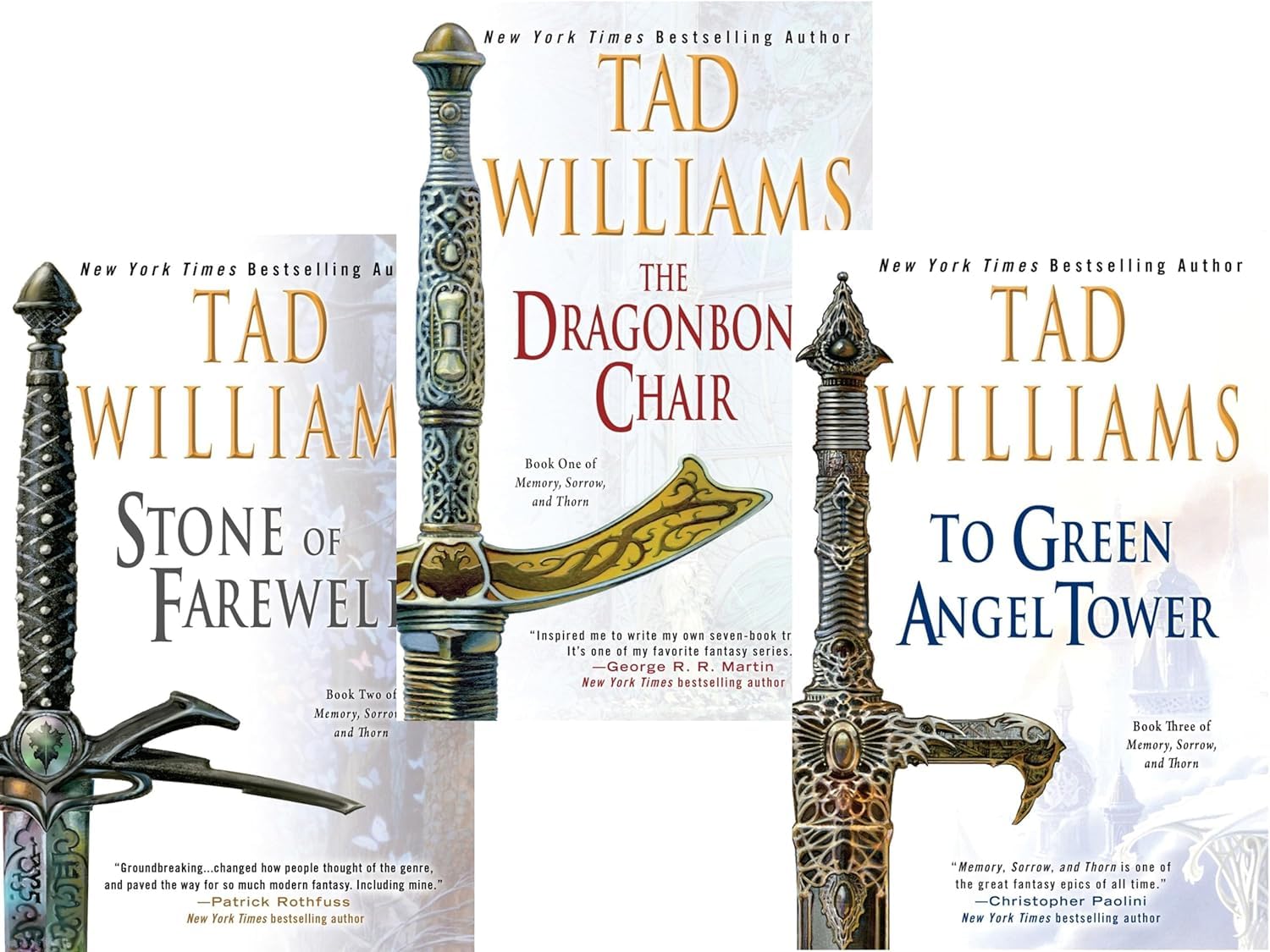 Memory Sorrow and Thorn 3 Books Collection Set By Tad Williams(The Dragonbone Chair, Stone of Farewell, To Green Angel Tower Siege) Fantasy & Sci-Fi