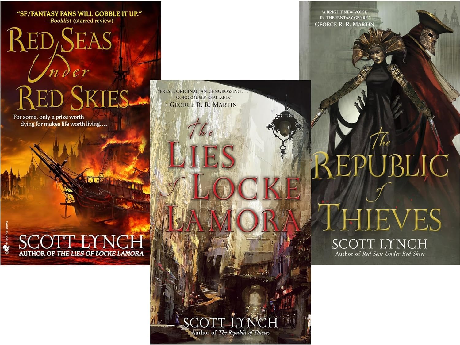 Gentleman Bastard Sequence Series 3 Books Collection Set By Scott Lynch(The Lies of Locke Lamora, Red Seas Under Red Skies & The Republic of Thieves) Books