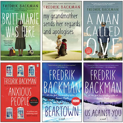 Fredrik Backman 6 Books Collection Set (Anxious People, Us Against You, Beartown, A Man Called Ove, Britt-Marie Was Here & My Grandmother Sends Her Regards and Apologises) Humour & Satire
