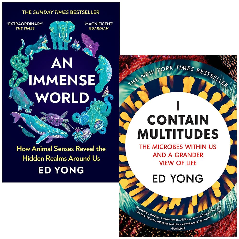 Ed Yong Collection 2 Books Set (An Immense World, I Contain Multitudes) Natural Sciences