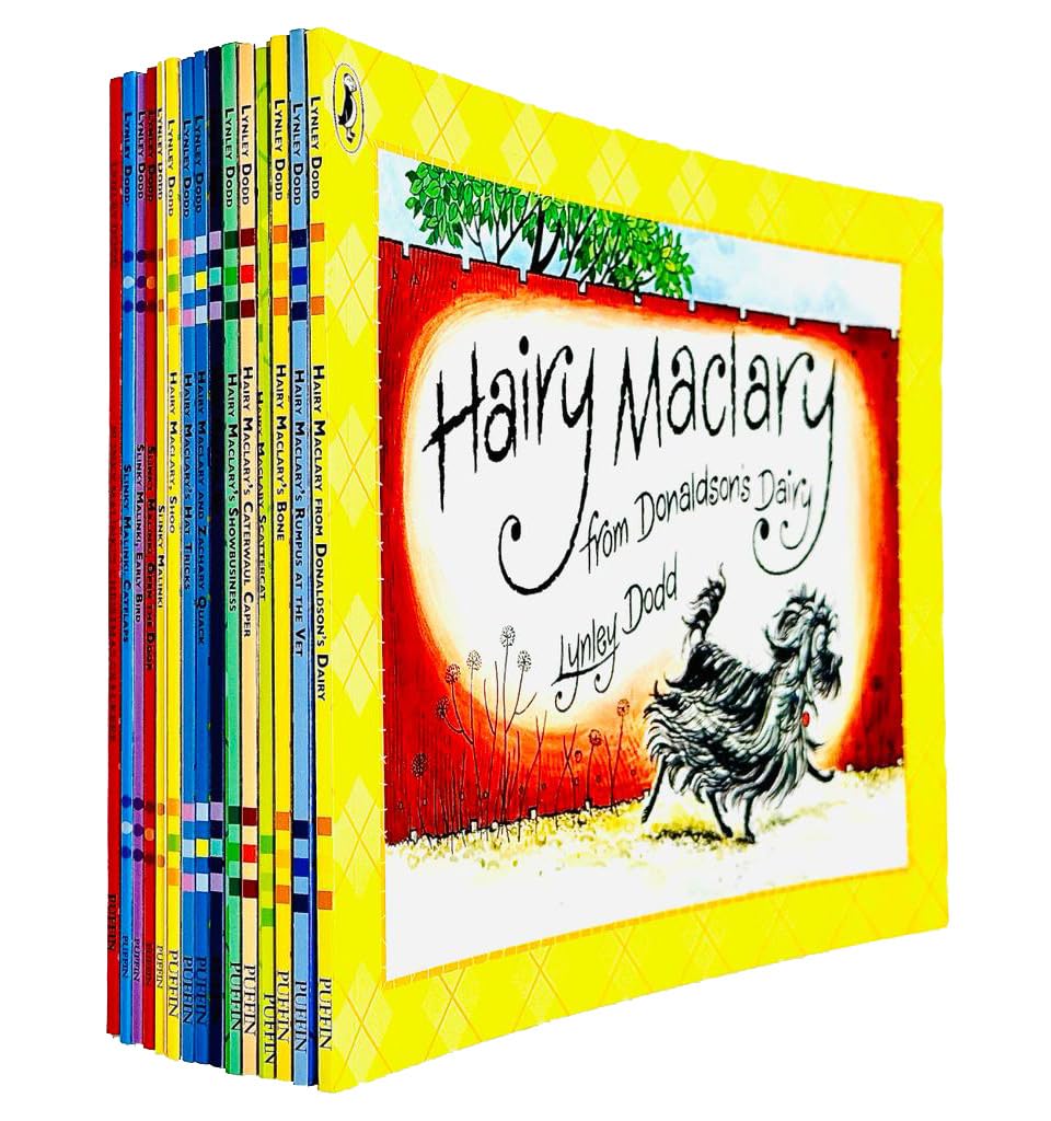 Lynley Dodd Hairy Maclary and Friends Series 15 Books Collection Set (Hairy Maclary's Bone, Hairy Maclary's Hat Tricks, Shoo, Sit, Hairy Maclary and Zachary Quack, Scattercat, Slinky Malinki & More) Non-fiction