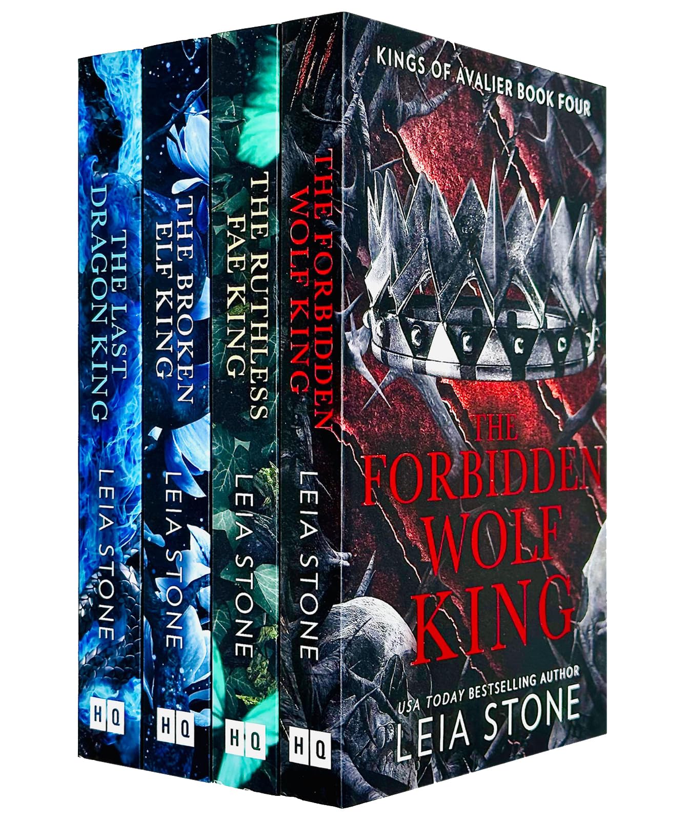 Kings of Avalier 4-Bücher-Sammlungsset von Leia Stone (Der letzte Drachenkönig, der gebrochene Elfenkönig, der rücksichtslose Feenkönig und der verbotene Wolfskönig) Fairy Tales & Legends