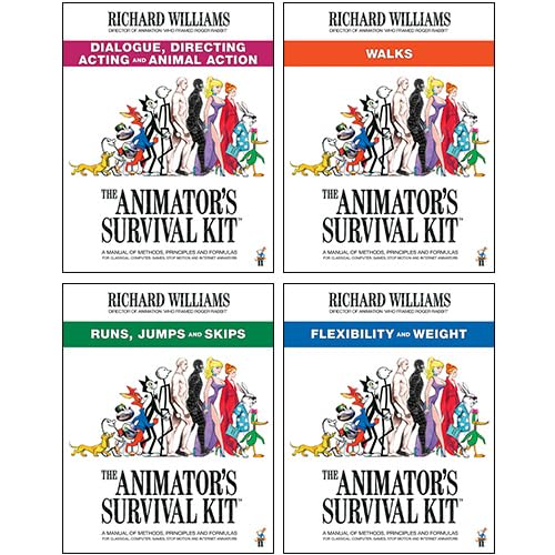 The Animator's Survival Kit 4 Books Collection Set By Richard Williams (Walks, Flexibility and Weight, Dialogue Directing Acting and Animal Action & Runs Jumps and Skips) Film, Art & Culture