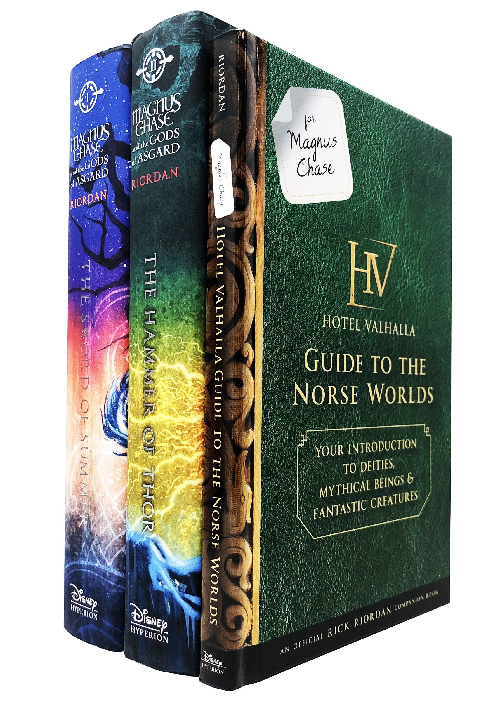 Rick Riordan Magnus Chase Deluxe Collection 3 Books Set Norse Mythology Book Series (The Sword of Summer, The Hammer of Thor, Hotel Valhalla Guide to the Norse Worlds) Fairy Tales & Legends