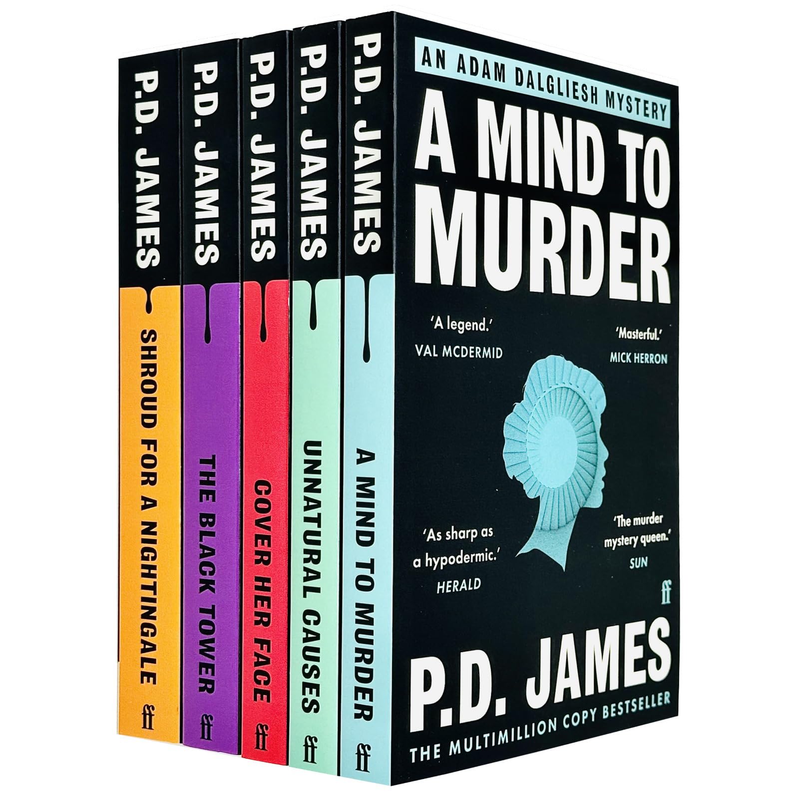 Adam Dalgliesh Series 5 Books Collection Set By P D James (A Mind to Murder, Unnatural Causes, Shroud for a Nightingale, Cover Her Face, The Black Tower) Detective & CSI