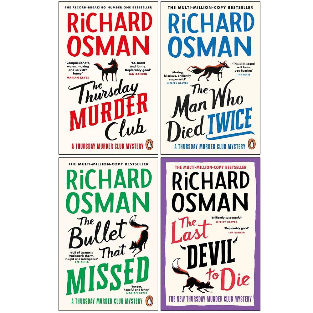 Richard Osman Collection 4 Books Set (The Thursday Murder Club, The Man Who Died Twice, The Bullet That Missed, The Last Devil To Die) Lifestyle