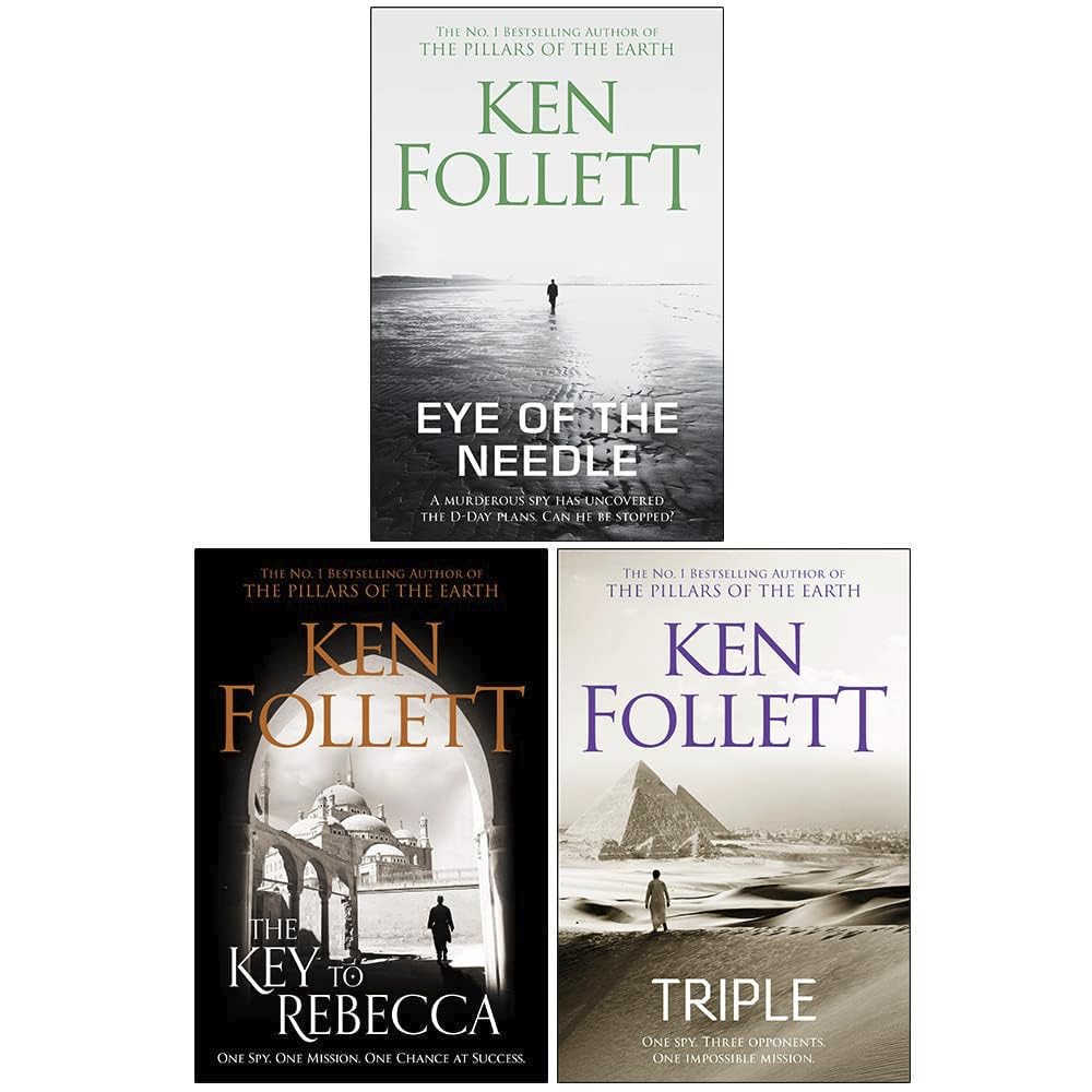 Ken Follett 3 Books Collection Set (Eye of the Needle, The Key to Rebecca, Triple) Historical Fiction