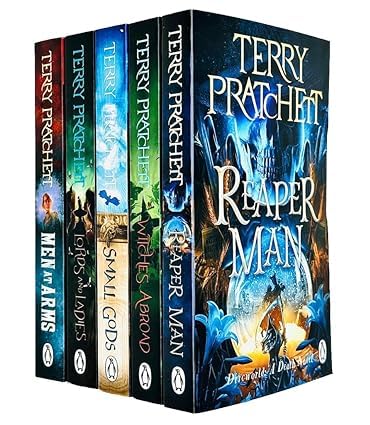 Terry Pratchett Discworld Novels Series 3 - 5 Books Collection Set (Reaper Man, Witches Abroad, Small Gods, Lords And Ladies, Men At Arms) Fairy Tales & Legends