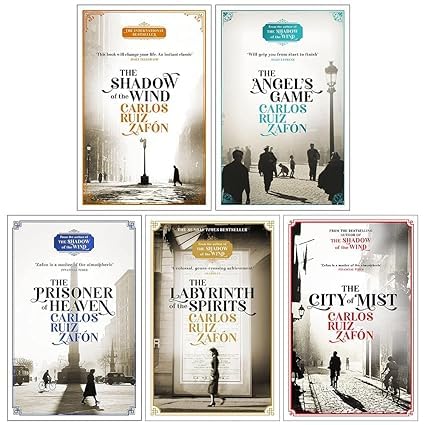The Cemetery of Forgotten Series Books 1 - 5 Collection Set by Carlos Ruiz Zafon (Shadow of the Wind, Angel's Game, Prisoner of Heaven, Labyrinth of the Spirits & The City of Mist) Historical Fiction