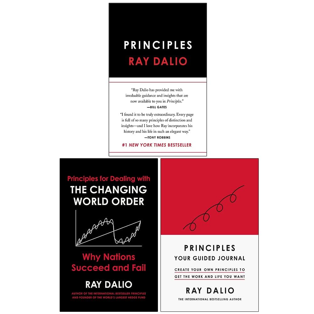 Ray Dalio 3 Books Collection Set (Principles Life and Work, Principles for Dealing with the Changing World Order, Principles Your Guided Journal) Lifestyle