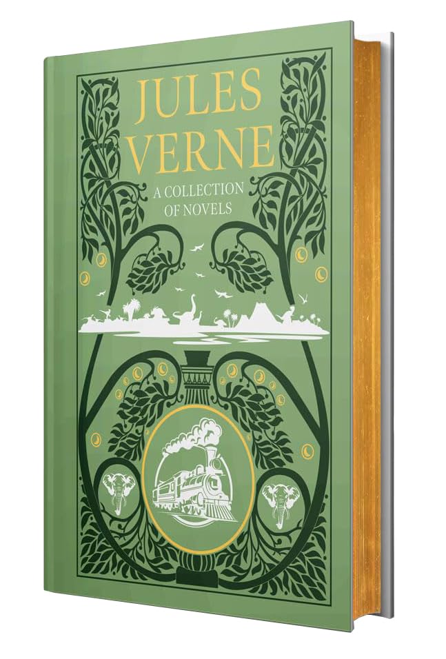 Jules Verne:A Collection Of Novels : Five Weeks in a Balloon/ Around the World in Eighty Days/ A Journey To The Centre of the Earth / Twenty Thousand Leagues Under The Sea(Leather-bound) Classics