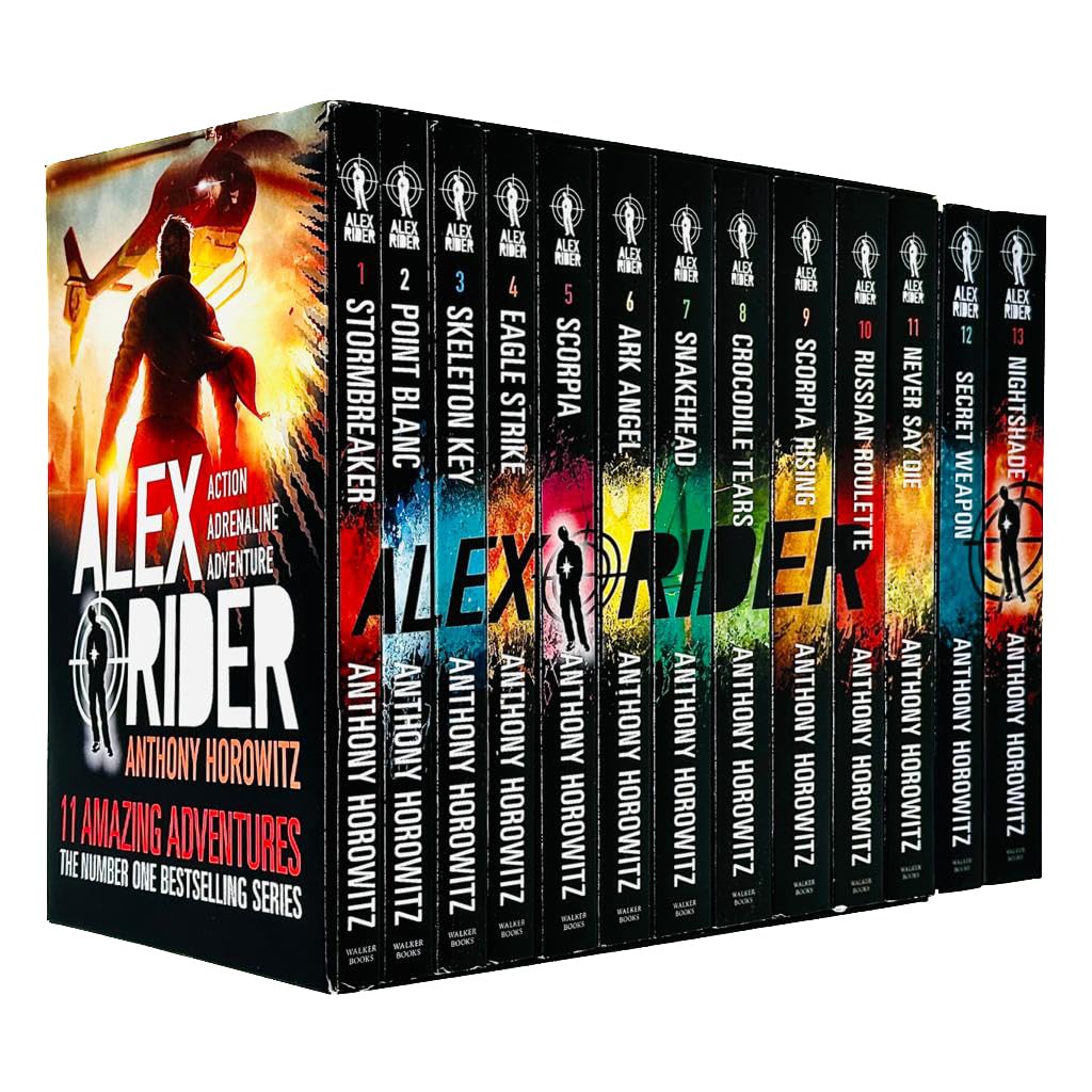 Alex Rider Series 13 Books Collection Set By Anthony Horowitz (Stormbreaker, Point Blanc, Skeleton Key, Eagle Strike, Secret Weapon, Nightshade & More) Books