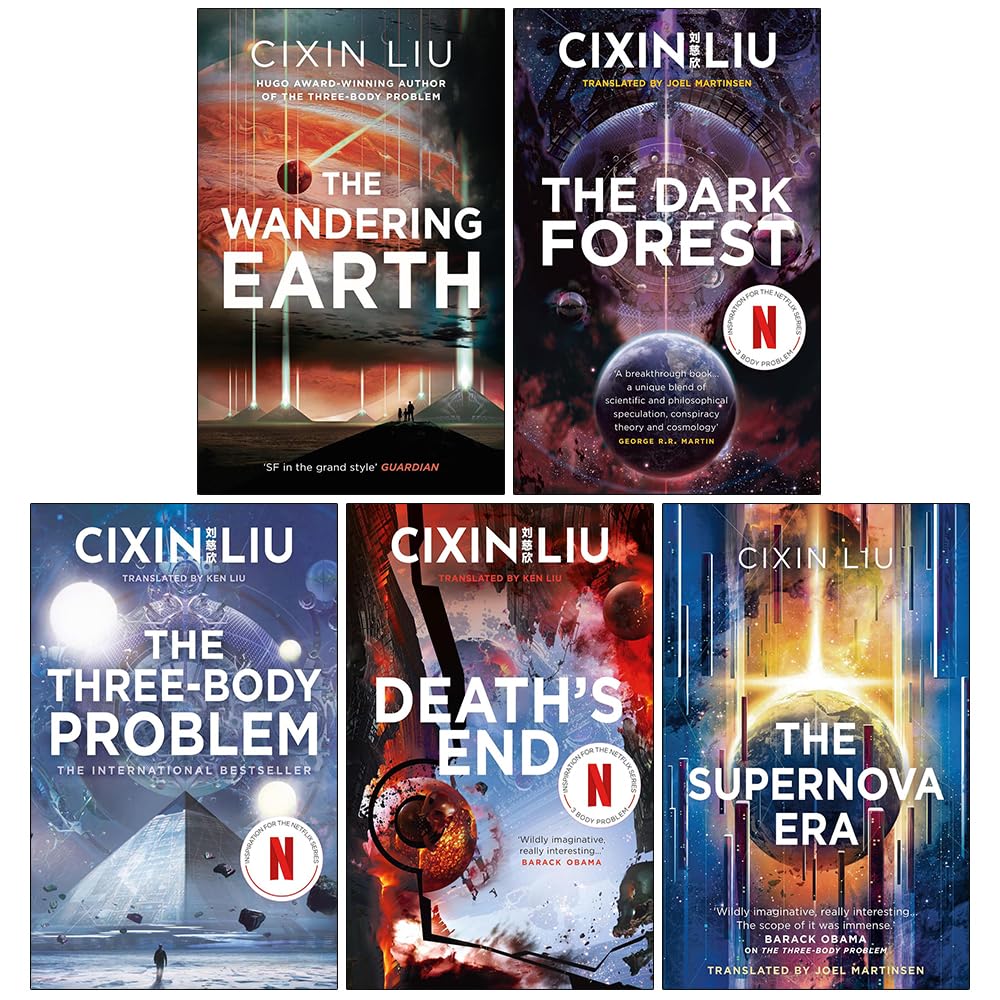 Foblit ltd Cixin LIU-Sammlung, 5-Bücher-Set (Die wandernde Erde, Der dunkle Wald, Das DREI-Körper-Problem, Das Ende des Todes und Die Supernova-Ära) Books