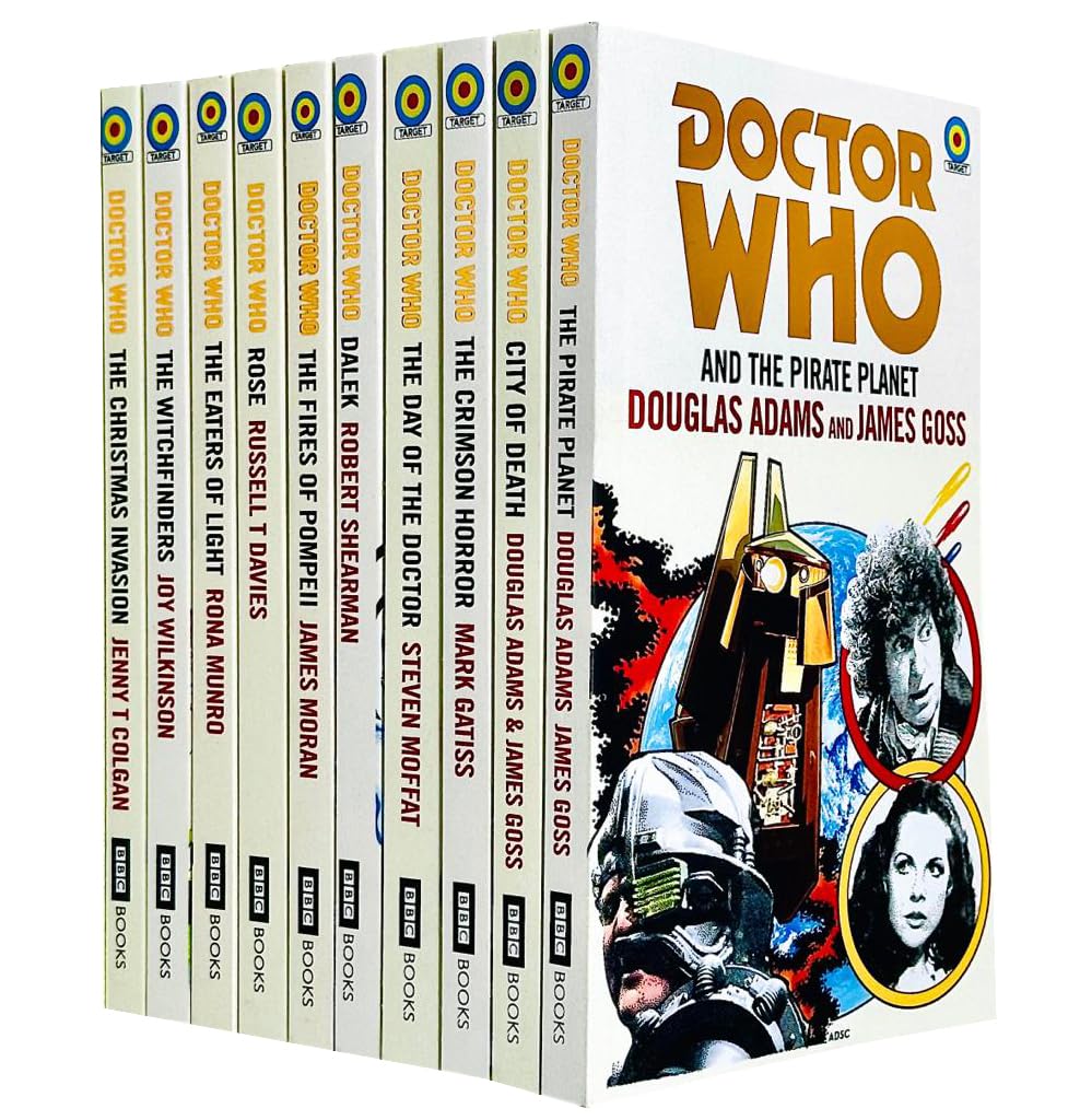 Doctor Who: Target Collection 10 Books Set (The Pirate Planet, City of Death, Crimson Horror, Day of the Doctor, Dalek, Fires of Pompeii, Rose, Eaters of Light, Witchfinders, Christmas Invasion) Fiction Books
