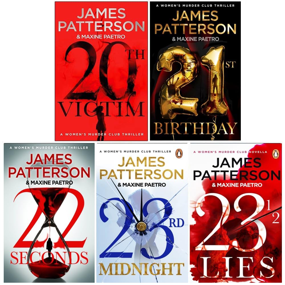 Women's Murder Club Series 5 Books Collection Set By James Patterson (20th Victim, 21st Birthday, 22 Seconds, 23rd Midnight, 23 1/2 Lies) Detective & CSI
