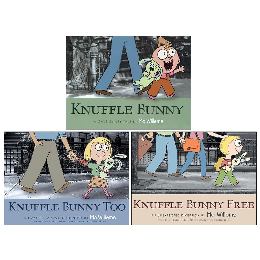 Knuffle Bunny Series Collection 3 Books Set By Mo Willems (Knuffle Bunny, Knuffle Bunny Too & Knuffle Bunny Free) Novels & Short Stories