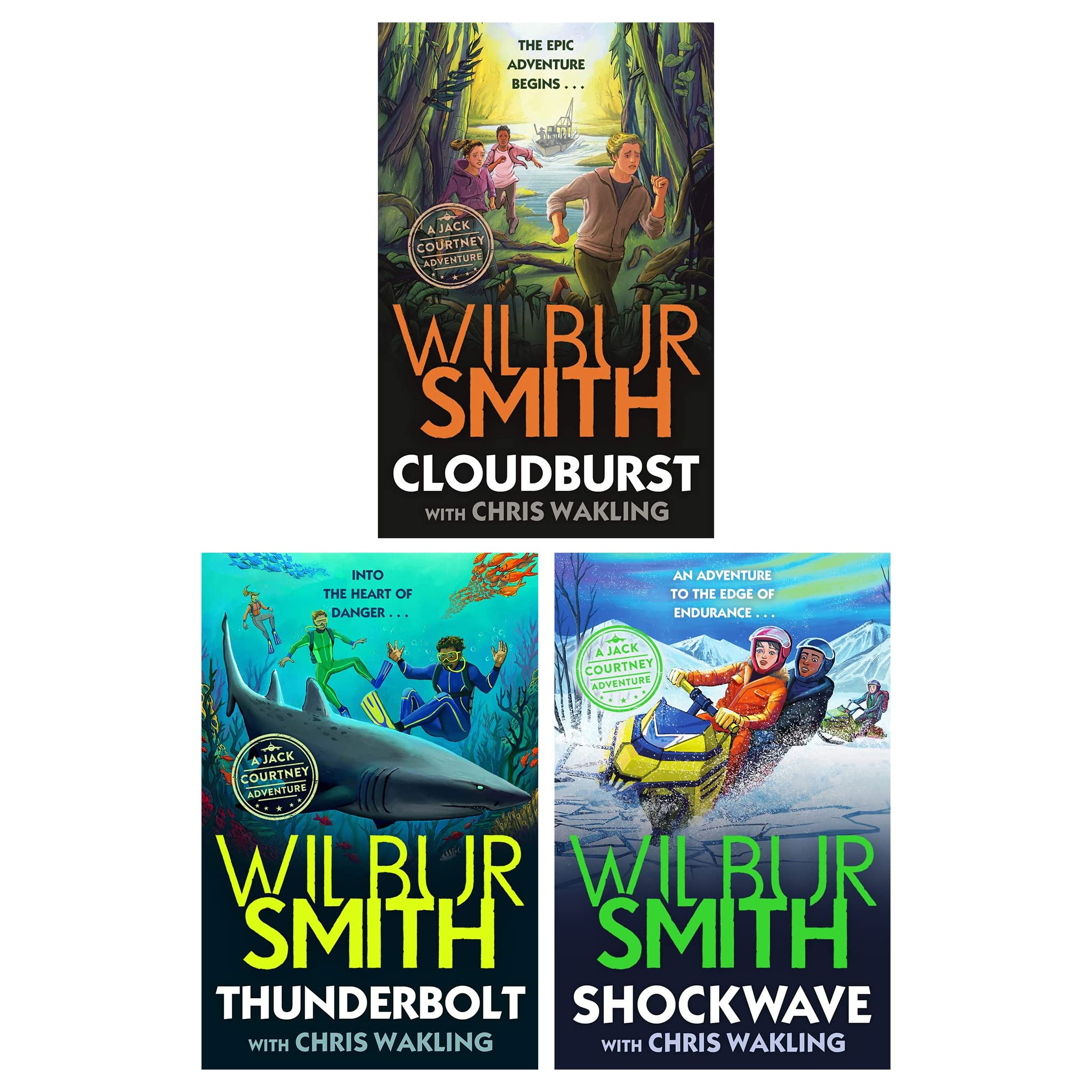 Jack Courtney Adventures Serie 3 Büchersammlungsset (Cloudburst, Thunderbolt & Shockwave) Fantasy & Sci-Fi