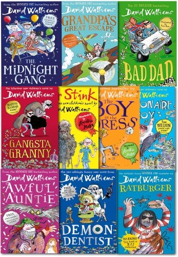 David Walliams 10 Books Collection Set (Billionaire Boy, Mr Stink, Boy in Dress, Gansta Granny, Rat burger, Demon Dentist, Awful Antie, Bad Dad, Midnight Gang) Books