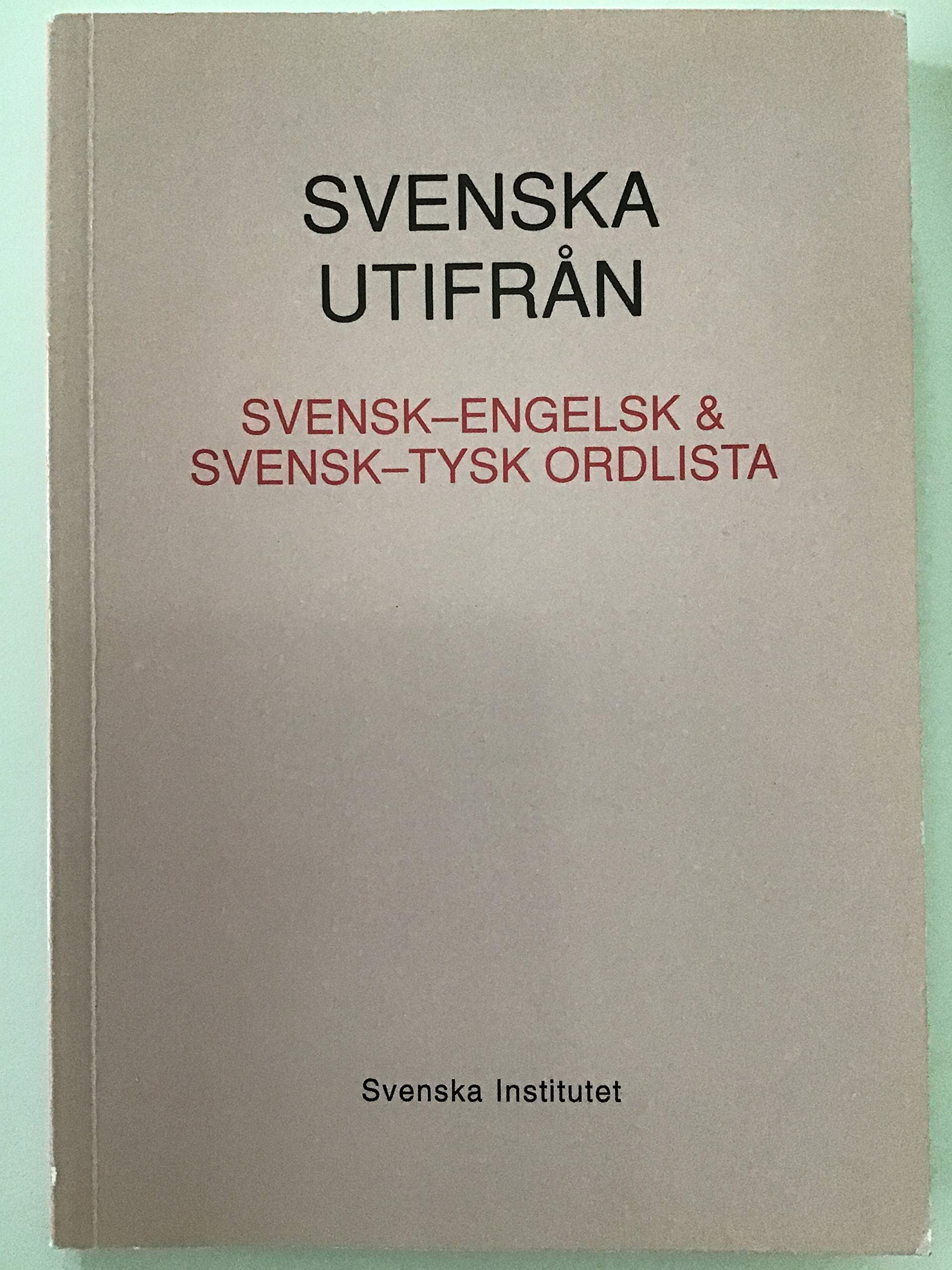 Svenska Utifran Svensk Engelsk Svensk Ty Books