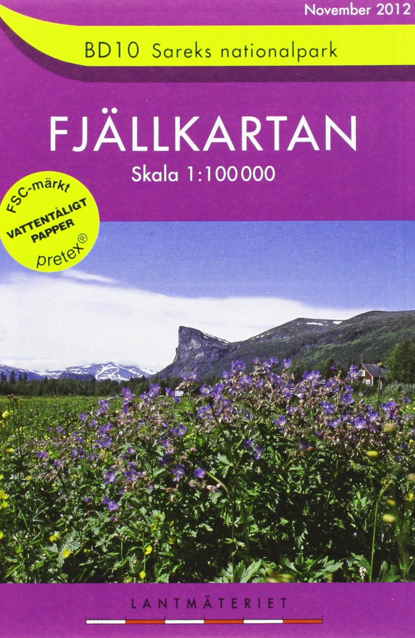Fjällkartan 1 : 100 000 BD10 Sareks Nationalpark Bergwanderkarte book