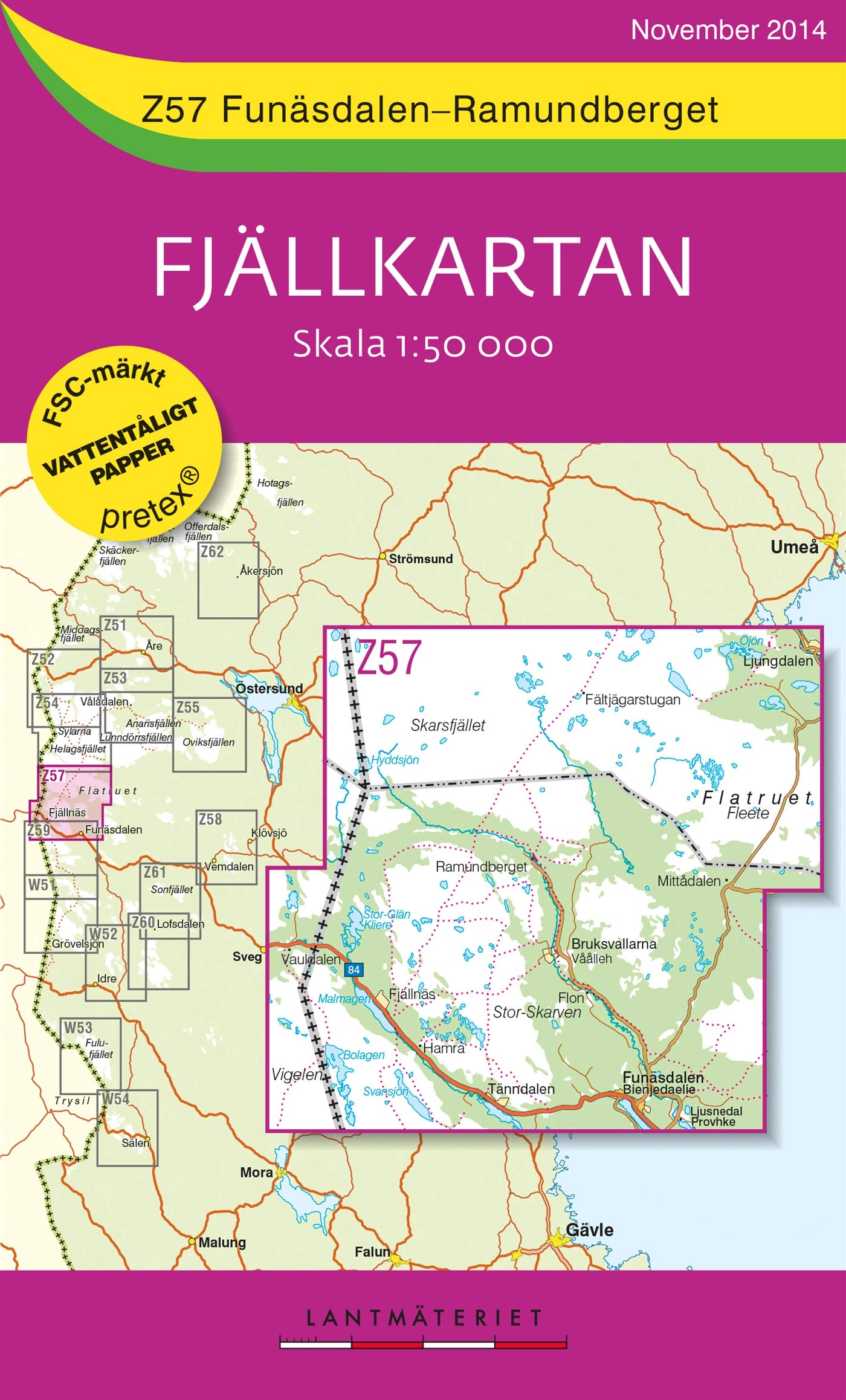 Fjällkartan 1 : 50 000 Z57 Funäsdalen - Ramundberget Wanderkarte book