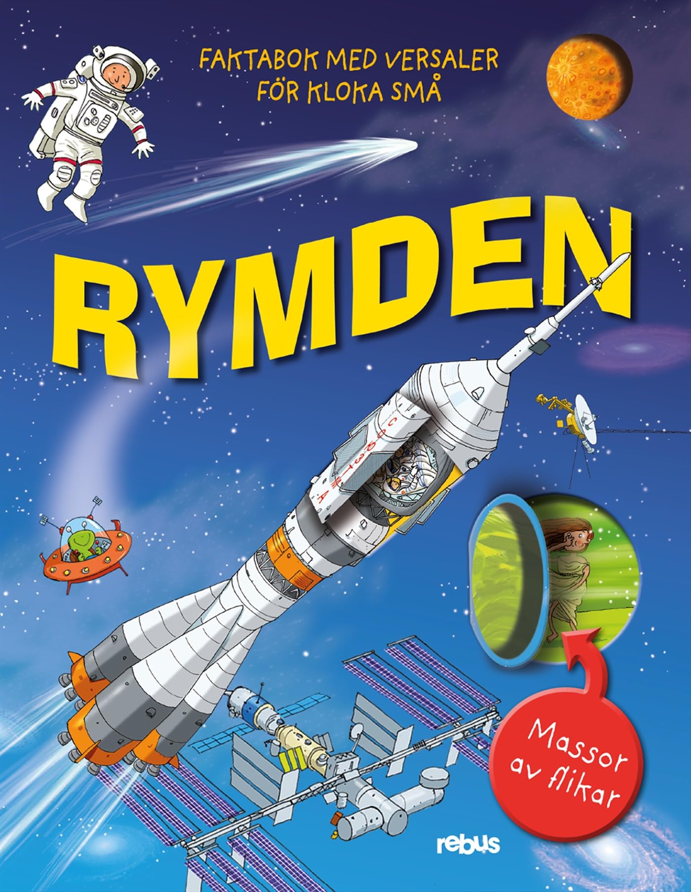 Faktabok med versaler för kloka små. Rymden Books