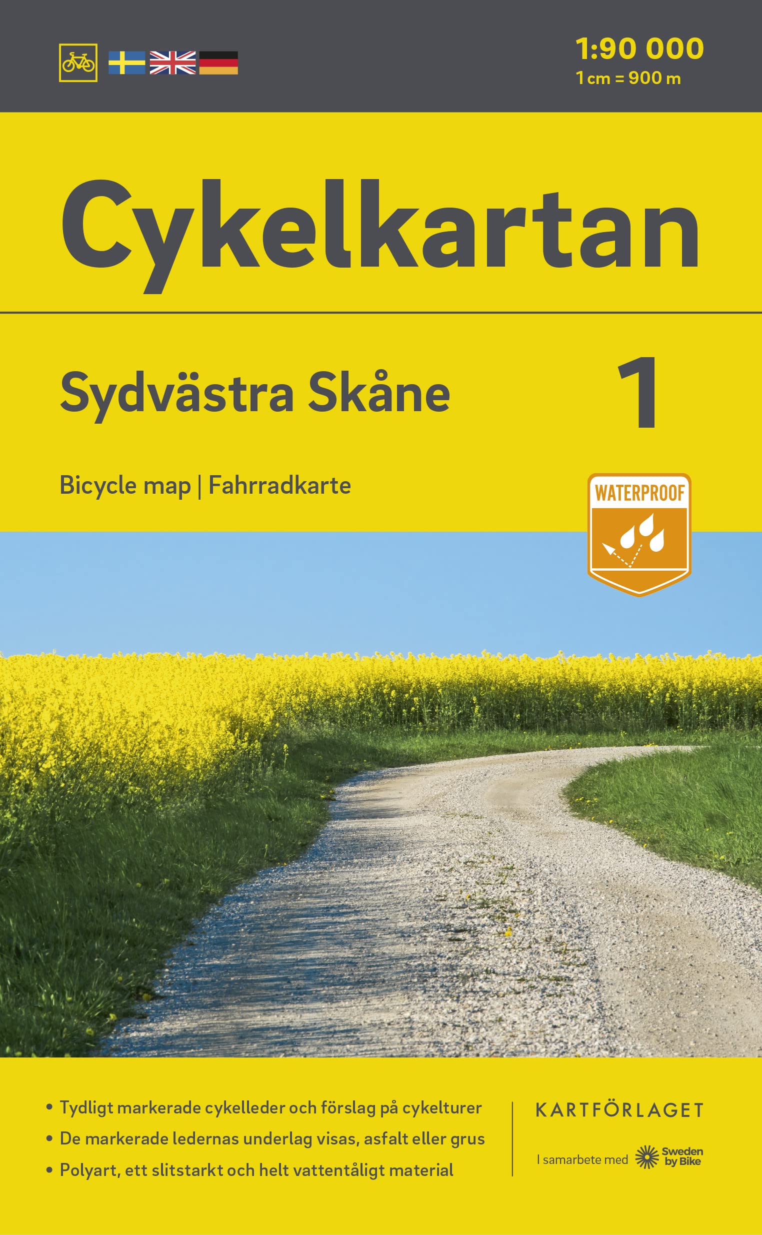 Cykelkartan Blad 1 Sydvästra Skåne 1:90000: Radwanderkarte 01 SW Skane 1:90000 Leisure, Home & Garden